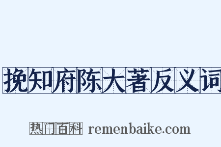 挽知府陈大著反义词是什么意思的图片
